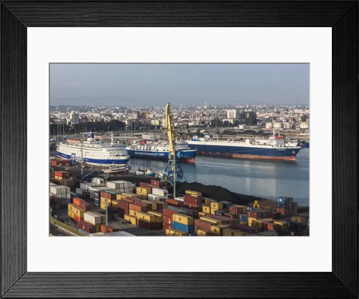 Framed Print : Albania, Durres, elevated port view Framed Print : Albania, Durres, elevated port view