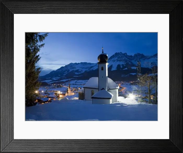 Framed Print : Church & Ellmau ski resort, Ski Welt area, Wilder Kaiser mountains beyond, Tirol, Austria Framed Print : Church & Ellmau ski resort, Ski Welt area, Wilder Kaiser mountains beyond, Tirol, Austria