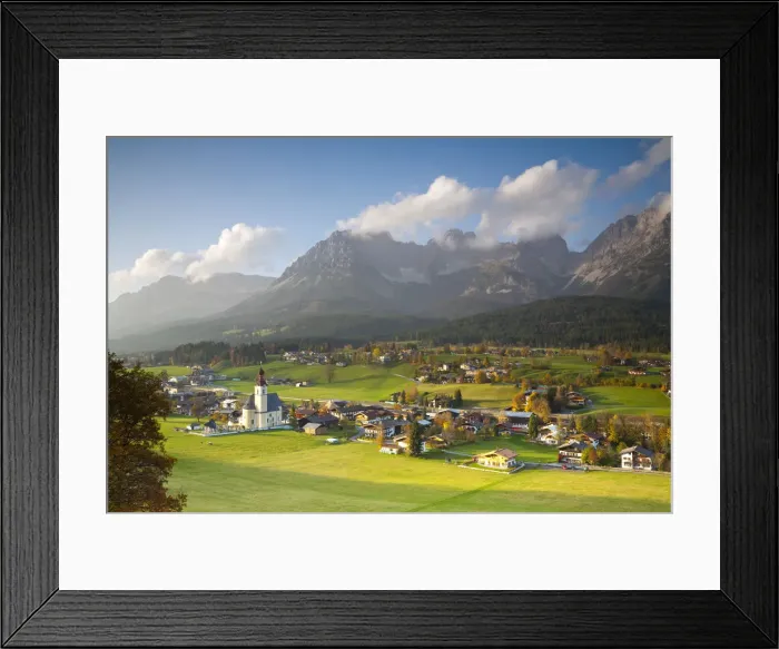 Framed Print : Going, Wilder Kaiser Mountains, Tirol, Austria Framed Print : Going, Wilder Kaiser Mountains, Tirol, Austria