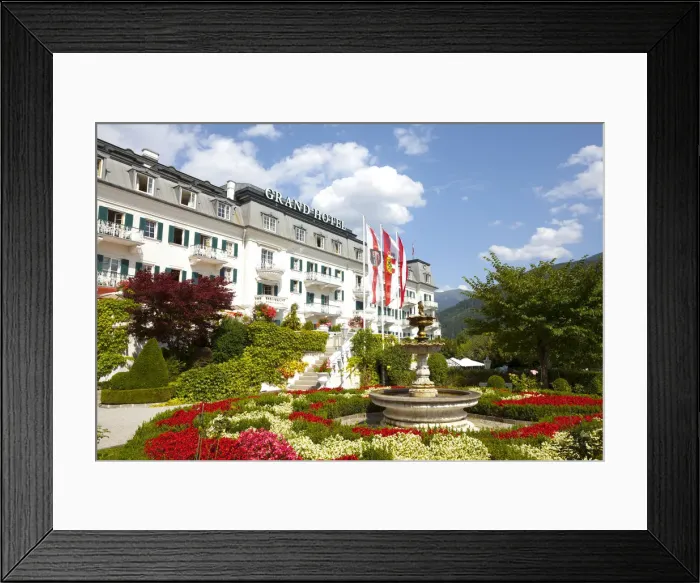 Framed Print : Grand Hotel on Lake Zell am See, Pinzgau, Salzkammergut, Austria Framed Print : Grand Hotel on Lake Zell am See, Pinzgau, Salzkammergut, Austria