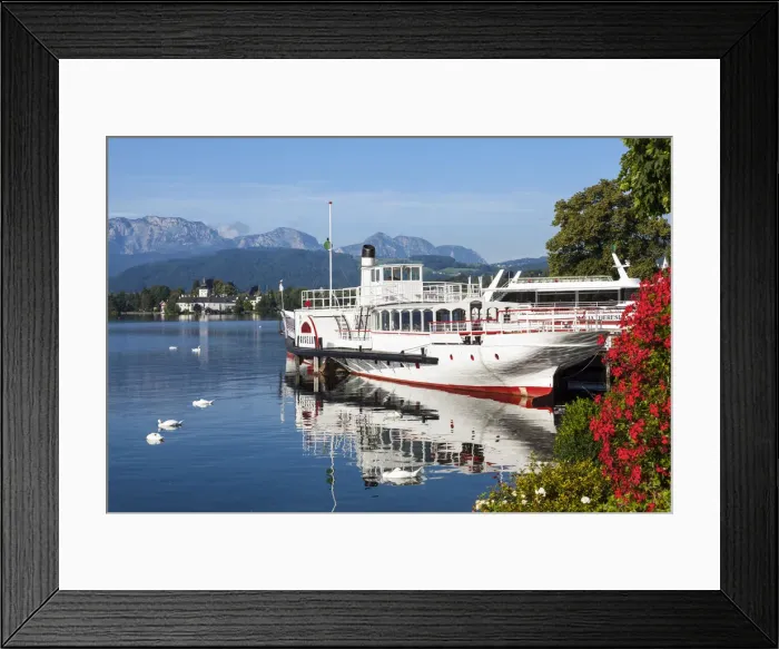 Framed Print : The historic steamship Gisela, Gmunden, Salzkammergut, Upper Austria, Austria Framed Print : The historic steamship Gisela, Gmunden, Salzkammergut, Upper Austria, Austria