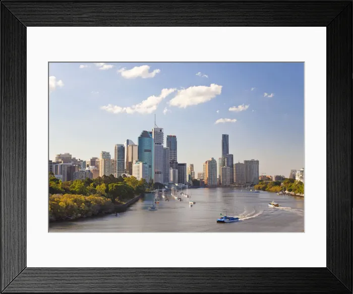 Framed Print : City centre & central business district skyline, Brisbane, Queensland, Australia