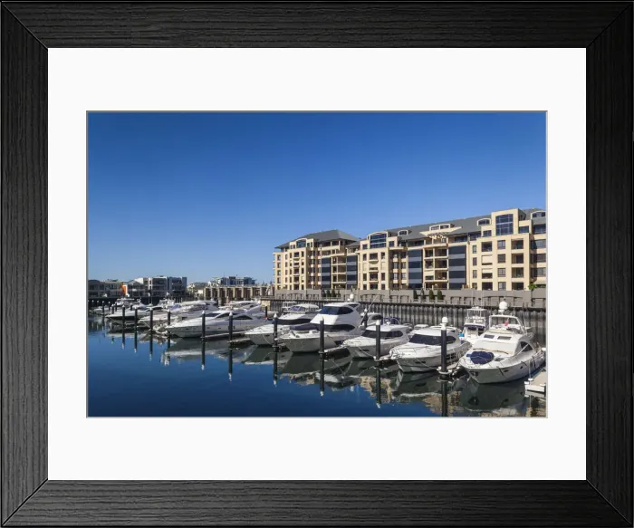 Framed Print : Australia, South Australia, Gelnelg, buildings by the Glenelg Marina