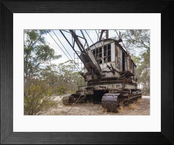 Framed Print : Australia, Victoria, VIC, Castlemaine, old gold mine dredging machinery Framed Print : Australia, Victoria, VIC, Castlemaine, old gold mine dredging machinery