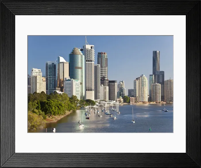 Framed Print : Brisbane skyline, Queensland, Australia Framed Print : Brisbane skyline, Queensland, Australia