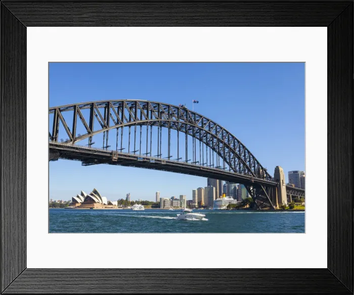 Framed Print : Sydney Opera House & Harbour Bridge, Darling Harbour, Sydney, New South Wales, Australia