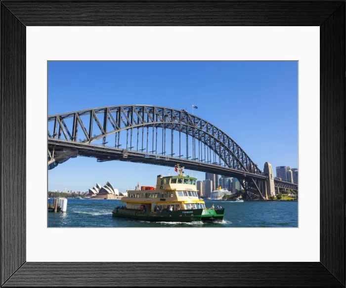 Framed Print : Sydney Opera House & Harbour Bridge, Darling Harbour, Sydney, New South Wales, Australia