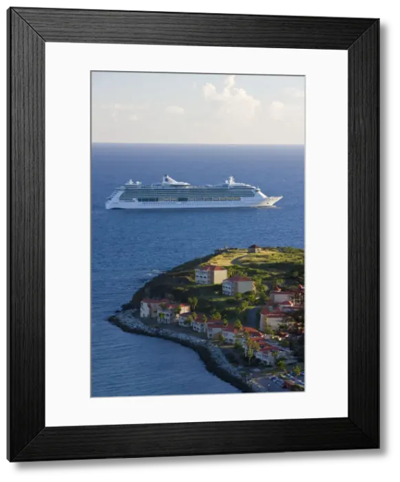 Framed Print : Caribbean, Netherlands Antilles, Sint Maarten, Great Bay & Philipsburg, Cruise Ship Framed Print : Caribbean, Netherlands Antilles, Sint Maarten, Great Bay & Philipsburg, Cruise Ship