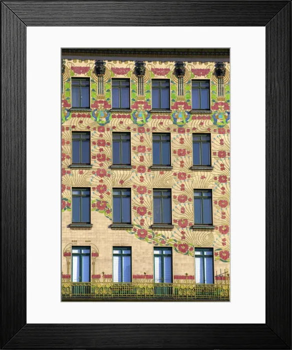 Framed Print : Otto Wagners Art Nouveau Apartments, Vienna, Austria, Central Europe