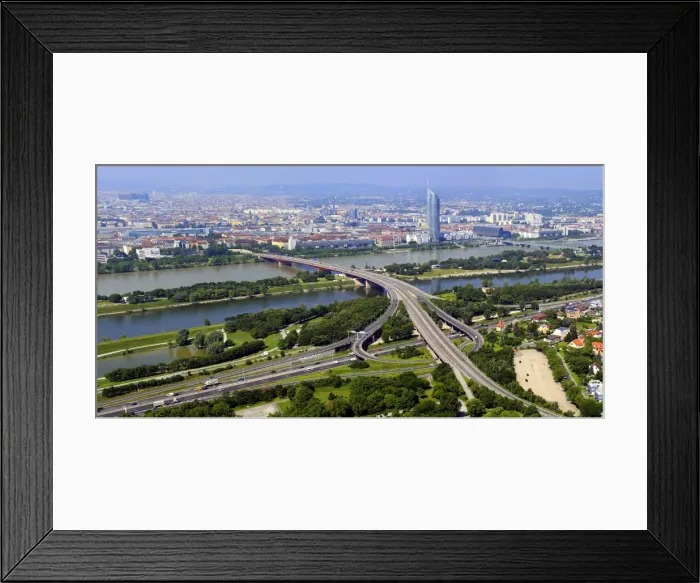 Framed Print : Cityscape viewed from Donauturm (Danube Tower), Vienna, Austria Framed Print : Cityscape viewed from Donauturm (Danube Tower), Vienna, Austria