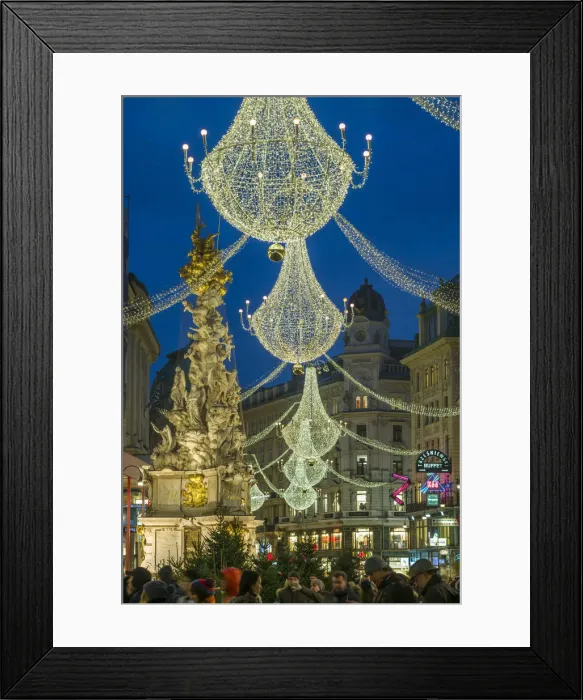 Framed Print : Austria, Vienna, The Graben pedestrian street with Christmas decorations Framed Print : Austria, Vienna, The Graben pedestrian street with Christmas decorations