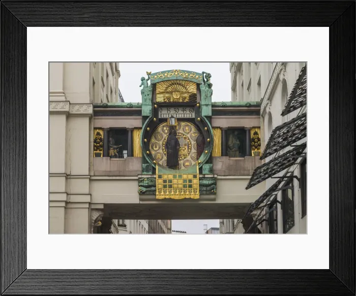 Framed Print : Austria, Vienna, Ankeruhr clock, Hoher Markt square, Viennese Secession style Framed Print : Austria, Vienna, Ankeruhr clock, Hoher Markt square, Viennese Secession style