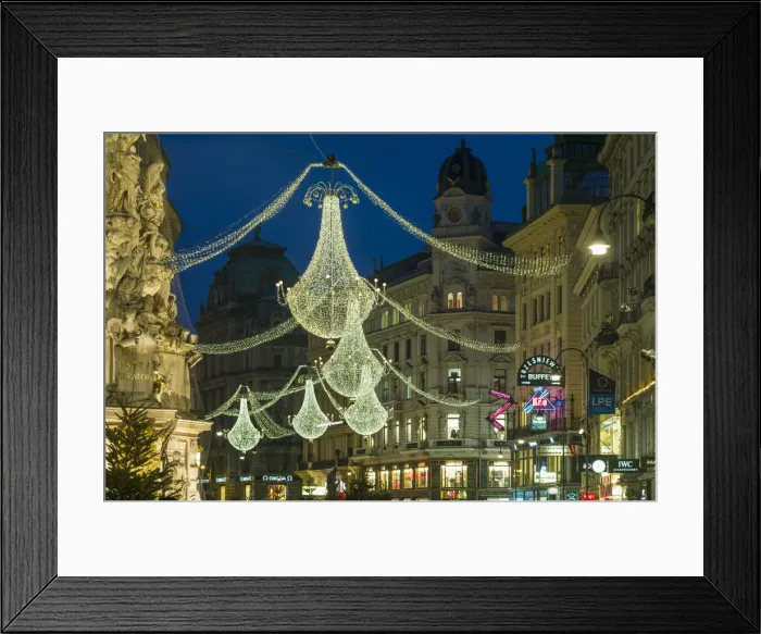 Framed Print : Austria, Vienna, The Graben pedestrian street with Christmas decorations Framed Print : Austria, Vienna, The Graben pedestrian street with Christmas decorations