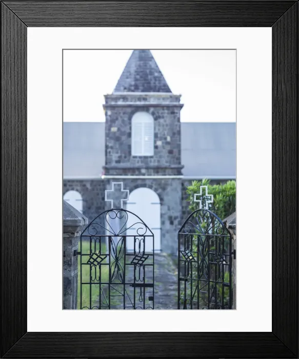 Framed Print : Netherlands Antilles, Sint Eustatius, Oranjestad, Methodist Church