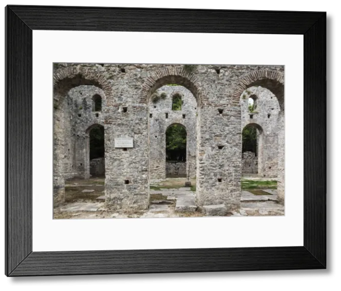 Framed Print : Albania, Albanian Riviera, Butrint, ruins of 6th century Greek city, the Basilica Framed Print : Albania, Albanian Riviera, Butrint, ruins of 6th century Greek city, the Basilica