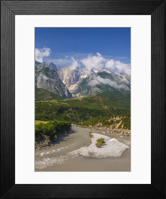 Framed Print : Albania, Carshove-area, Malesi e Nemeckes mountains and Vjosa River Framed Print : Albania, Carshove-area, Malesi e Nemeckes mountains and Vjosa River