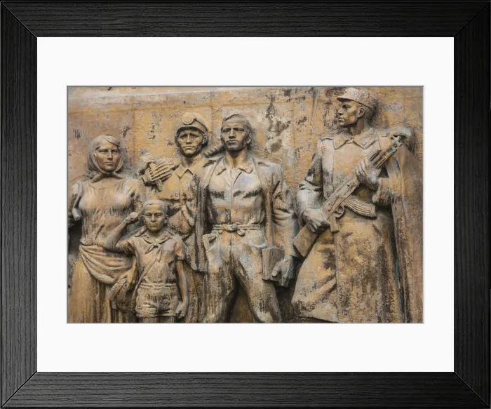 Framed Print : Albania, Erseke, Ethnographic Museum, Communist-era patriotic frieze Framed Print : Albania, Erseke, Ethnographic Museum, Communist-era patriotic frieze