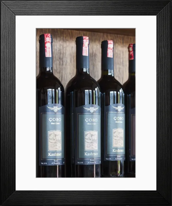 Framed Print : Albania, Berat-area, Vajgurore, Cobo Winery, wine bottles Framed Print : Albania, Berat-area, Vajgurore, Cobo Winery, wine bottles
