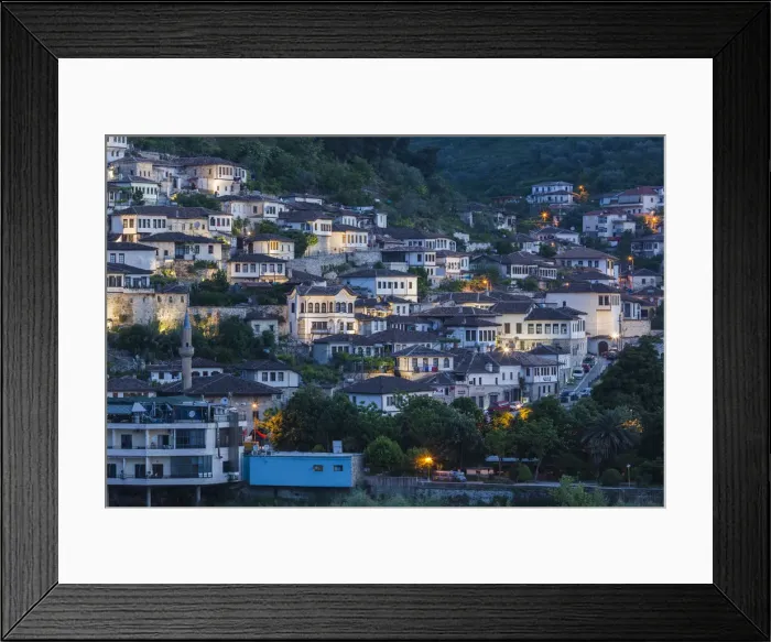 Framed Print : Albania, Berat, Ottoman-era buildings, dawn Framed Print : Albania, Berat, Ottoman-era buildings, dawn