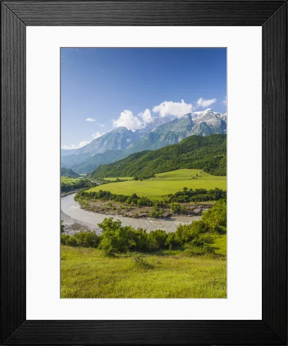 Framed Print : Albania, Carshove-area, Malesi e Nemeckes mountains and Vjosa River Framed Print : Albania, Carshove-area, Malesi e Nemeckes mountains and Vjosa River
