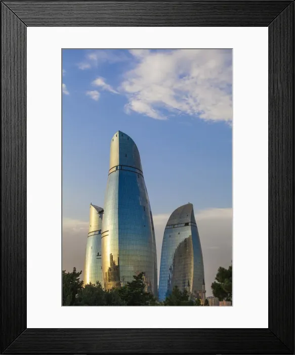 Framed Print : Azerbaijan, Baku, Flame Towers Framed Print : Azerbaijan, Baku, Flame Towers