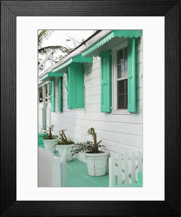 Framed Print : Bahamas, Eleuthera Island, Harbour Island, Dunmore Town, house detail Framed Print : Bahamas, Eleuthera Island, Harbour Island, Dunmore Town, house detail