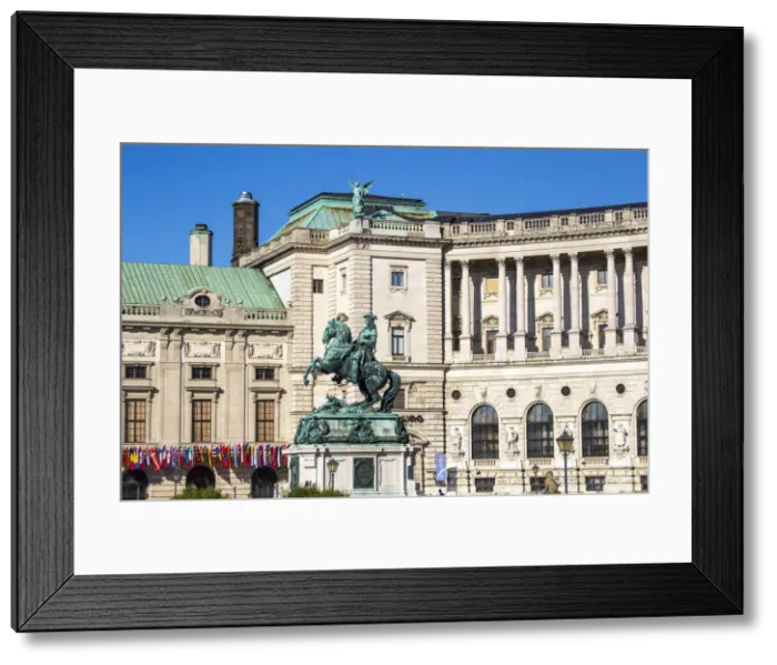 Framed Print : Austria, Vienna, Statue of Prince Eugene in front of Hofburg Palace - former imperial Framed Print : Austria, Vienna, Statue of Prince Eugene in front of Hofburg Palace - former imperial