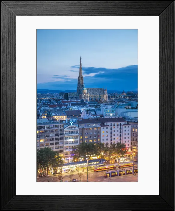 Framed Print : Stephansdom cathedral and city skyline, Vienna, Austria Framed Print : Stephansdom cathedral and city skyline, Vienna, Austria
