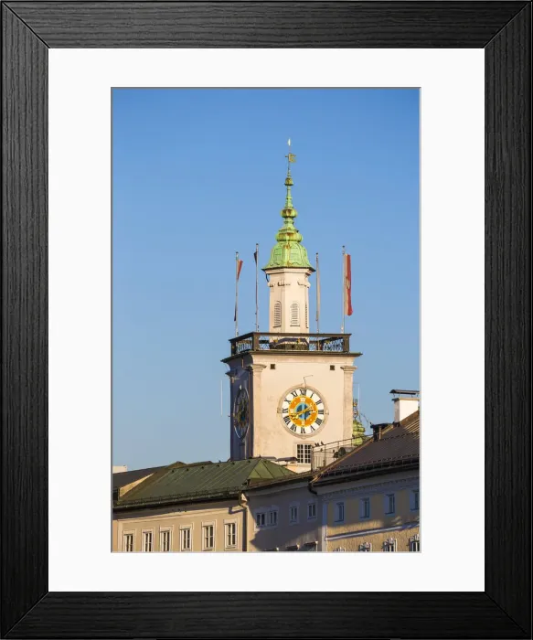 Framed Print : Austria, Salzburg, Clock tower of Old Town Hall Framed Print : Austria, Salzburg, Clock tower of Old Town Hall