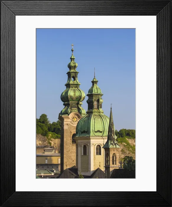 Framed Print : Austria, Salzburg, View of Old City, Petersfriedhof, St. Peters Monastery Framed Print : Austria, Salzburg, View of Old City, Petersfriedhof, St. Peters Monastery