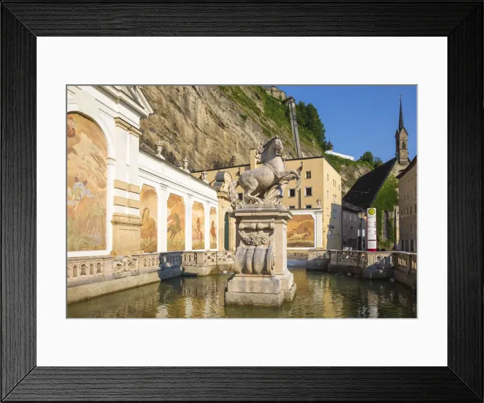 Framed Print : Austria, Salzburg, Herbert von Karajan Square, Pferdeschwemme - horse pond Framed Print : Austria, Salzburg, Herbert von Karajan Square, Pferdeschwemme - horse pond