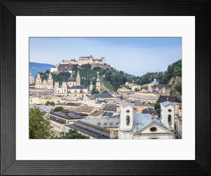 Framed Print : Austria, Salzburg, View of Hohensalzburg Castle above The Old City Framed Print : Austria, Salzburg, View of Hohensalzburg Castle above The Old City