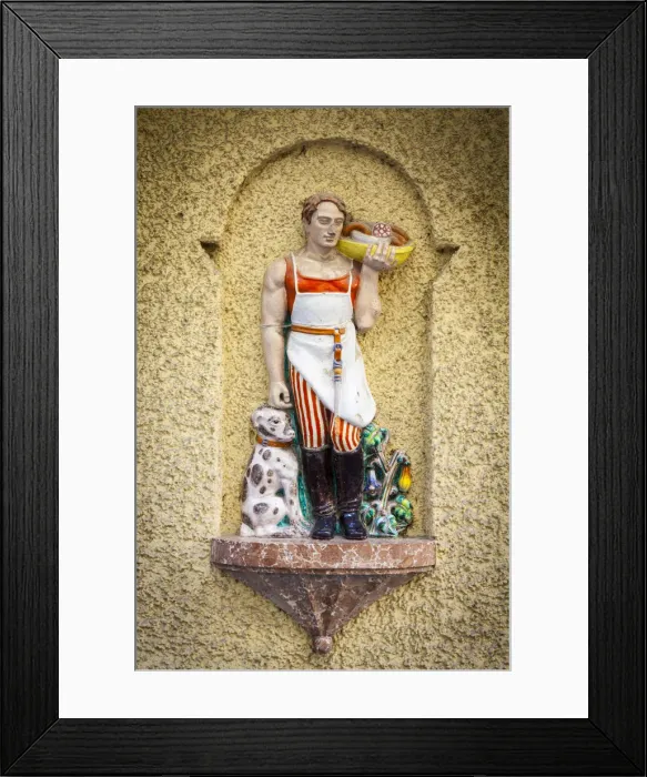 Framed Print : Old Ceramic Butchers Shop sign, Gmunden, Salzkammergut, Upper Austria, Austria Framed Print : Old Ceramic Butchers Shop sign, Gmunden, Salzkammergut, Upper Austria, Austria