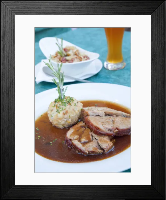 Framed Print : Traditional Cuisine, Market Square, Mondsee, Mondsee Lake, Salzburger Land, Austria Framed Print : Traditional Cuisine, Market Square, Mondsee, Mondsee Lake, Salzburger Land, Austria