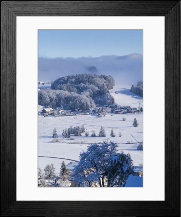 Framed Print : Austria, Salzburgerland, Hof bei Salzburg, winter landscape
