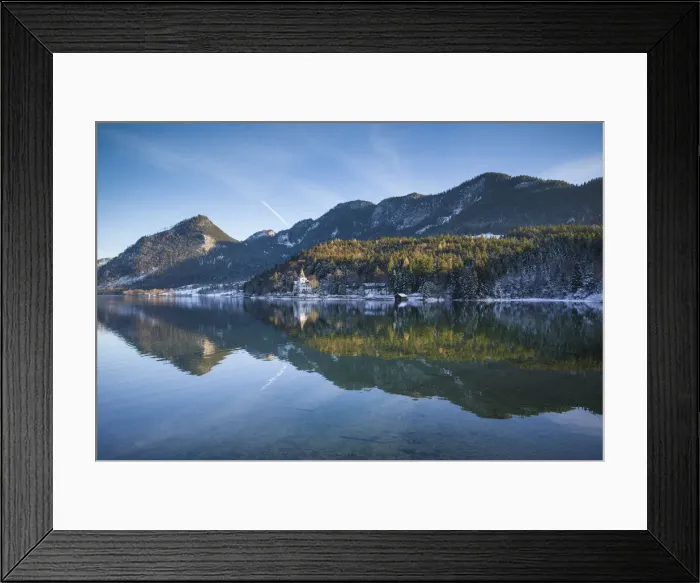 Framed Print : Austria, Styria, Bad Aussee, Grundlsee Lkae, winter Framed Print : Austria, Styria, Bad Aussee, Grundlsee Lkae, winter