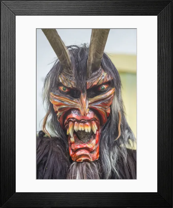 Framed Print : Austria, Tyrol, Kitzbuhel, mask of Krampus, Tyrolean demon Framed Print : Austria, Tyrol, Kitzbuhel, mask of Krampus, Tyrolean demon