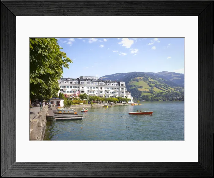 Framed Print : Grand Hotel on Lake Zell am See, Pinzgau, Salzkammergut, Austria Framed Print : Grand Hotel on Lake Zell am See, Pinzgau, Salzkammergut, Austria
