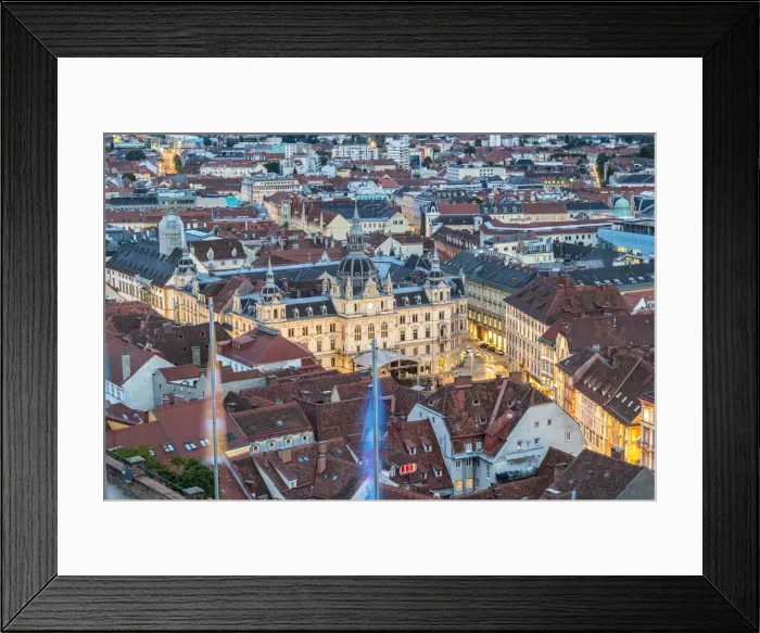 Framed Print : Town View & Rooftops, Graz, Austria Framed Print : Town View & Rooftops, Graz, Austria