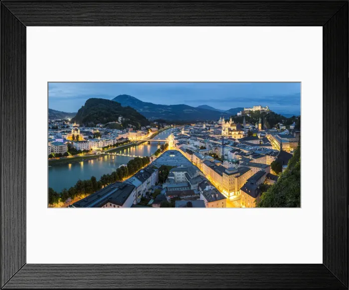 Framed Print : The Hohensalzburg Fortress, church & cathedral, at dusk, Salzburg, Austria Framed Print : The Hohensalzburg Fortress, church & cathedral, at dusk, Salzburg, Austria
