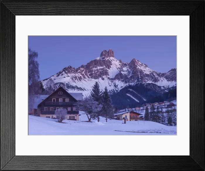 Framed Print : Austria, Salzbergerland, Filzmoos, Bischofsmutze mountain, dawn Framed Print : Austria, Salzbergerland, Filzmoos, Bischofsmutze mountain, dawn