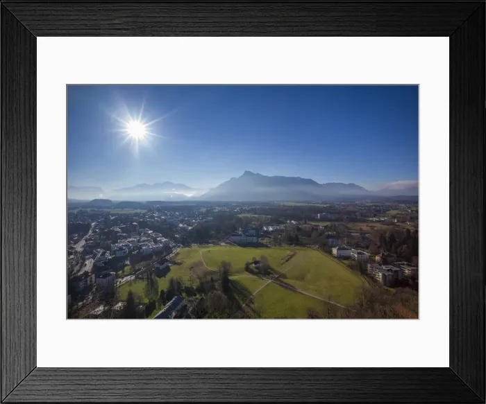 Framed Print : Austria, Salzburgerland, Salzburg, elevated view towards Schloss Hellbrun castle, morning Framed Print : Austria, Salzburgerland, Salzburg, elevated view towards Schloss Hellbrun castle, morning