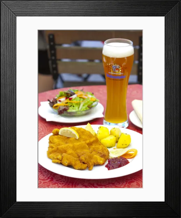 Framed Print : Traditional Austrian Cuisine, Hallstatt, Hallstattersee, Oberosterreich, Austria