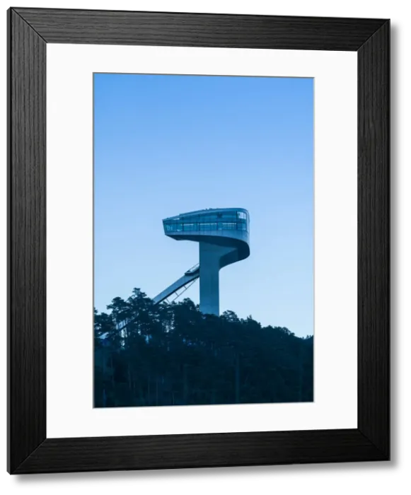 Framed Print : Austria, Tyrol, Innsbruck, Bergeisel, Olympic Ski Jump Tower, dawn Framed Print : Austria, Tyrol, Innsbruck, Bergeisel, Olympic Ski Jump Tower, dawn