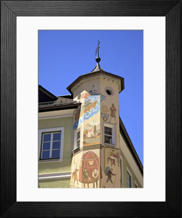 Framed Print : Decorative House in St. Gilgen, Salzburger Land, Austria, Europe