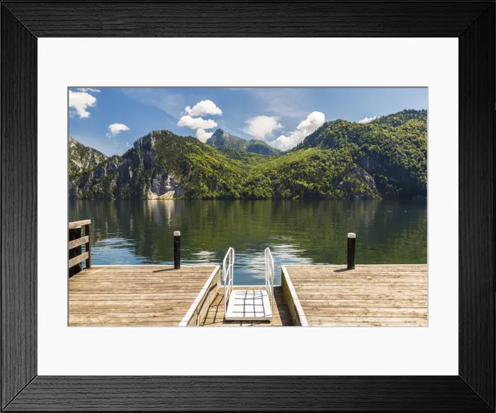 Framed Print : Landing, Traunkirchen, Traunsee lake, Upper Austria, Austria Framed Print : Landing, Traunkirchen, Traunsee lake, Upper Austria, Austria