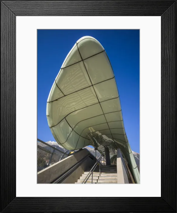 Framed Print : Austria, Tyrol, Innsbruck, Hungerburg Tram, Lowenhaus Station, designed by architect Framed Print : Austria, Tyrol, Innsbruck, Hungerburg Tram, Lowenhaus Station, designed by architect