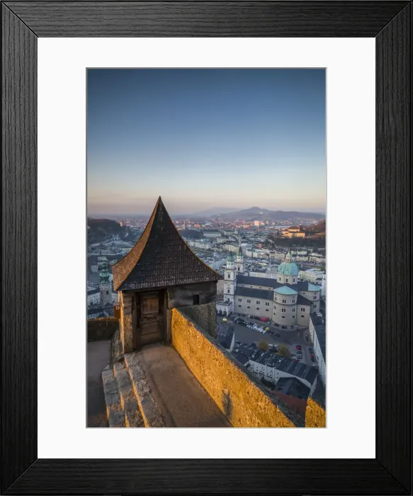 Framed Print : Austria, Salzburgerland, Salzburg, Schloss Hohensalzburg castle, elevated city view Framed Print : Austria, Salzburgerland, Salzburg, Schloss Hohensalzburg castle, elevated city view