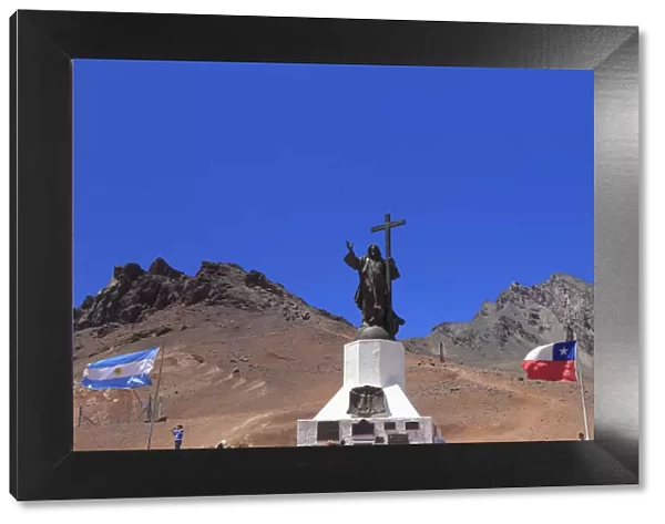 Argentina, Mendoza, Ruta 7, Christ the Redeemer statue on the border between Argentina