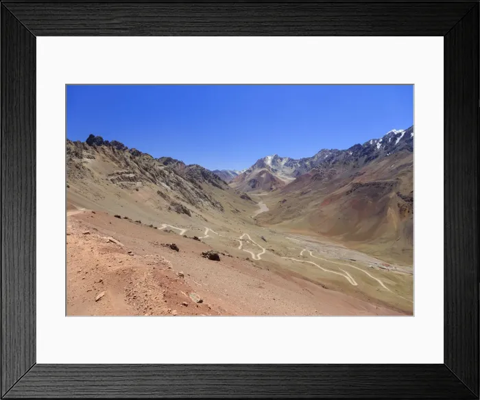 Framed Print : Argentina, Mendoza, Ruta 7, the winding road on the way to Christ the Redeemer Staute Framed Print : Argentina, Mendoza, Ruta 7, the winding road on the way to Christ the Redeemer Staute